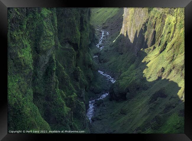Stunning View of Secret Canyon in Iceland  Framed Print by Pere Sanz