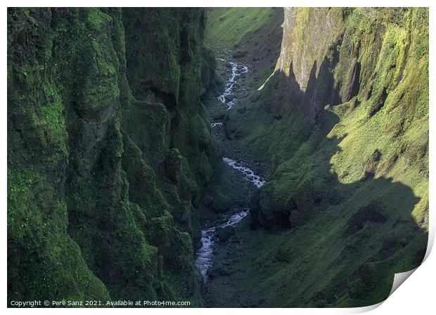 Stunning View of Secret Canyon in Iceland  Print by Pere Sanz