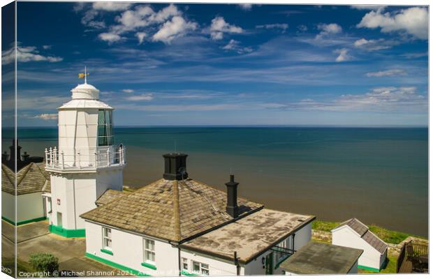 Looking out to sea from the Whitby lighthouse Canvas Print by Michael Shannon