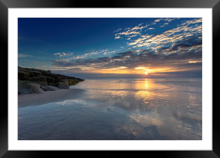 Cleveleys Beach At Sunsey Framed Mounted Print by Jonathan Thirkell
