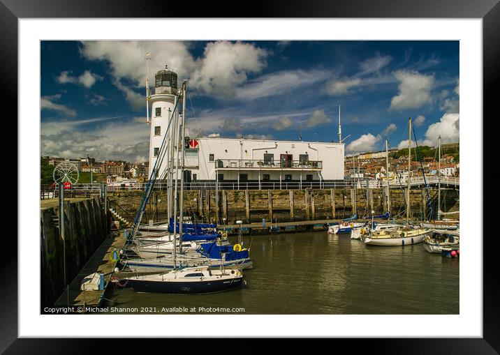 Scarborough Lighthouse and Marina Framed Mounted Print by Michael Shannon