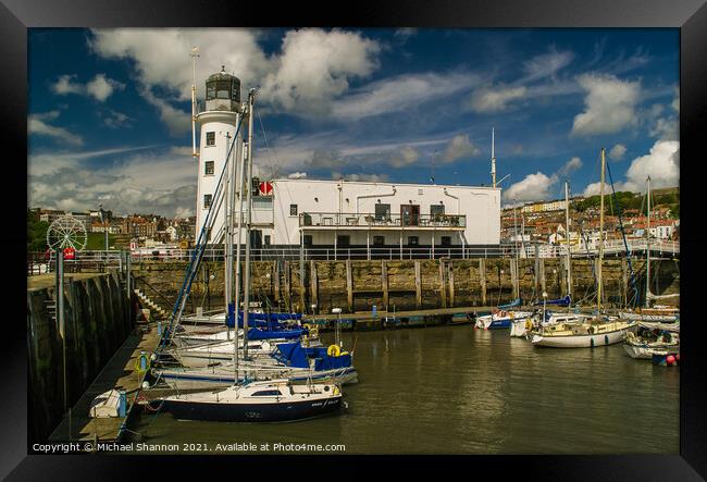Scarborough Lighthouse and Marina Framed Print by Michael Shannon