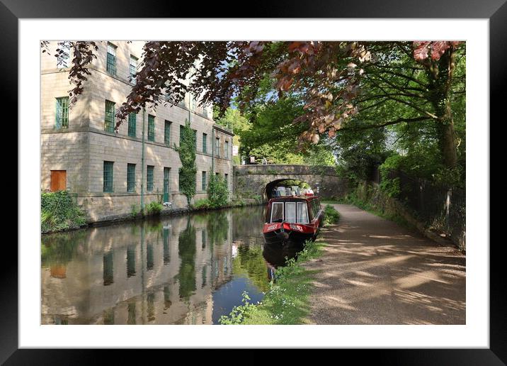 Hebden Bridge Canal Framed Mounted Print by Emily Koutrou