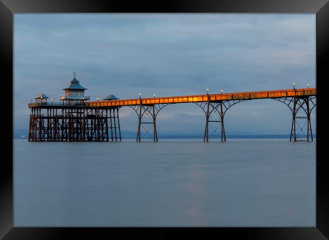 Clevedon Pier with reflection Framed Print by Rory Hailes