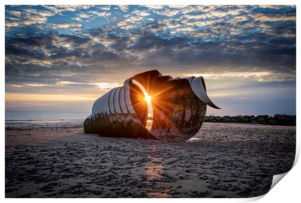 Mary's Shell Thornton Cleveleys At Sunset Print by Jonathan Thirkell