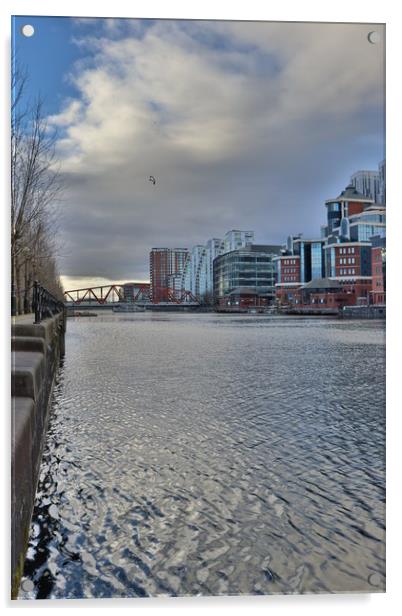 Salford Quays  Acrylic by Emily Koutrou