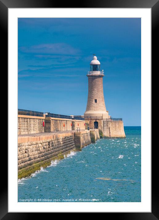 Pier and Lighthouse Framed Mounted Print by Bill Allsopp
