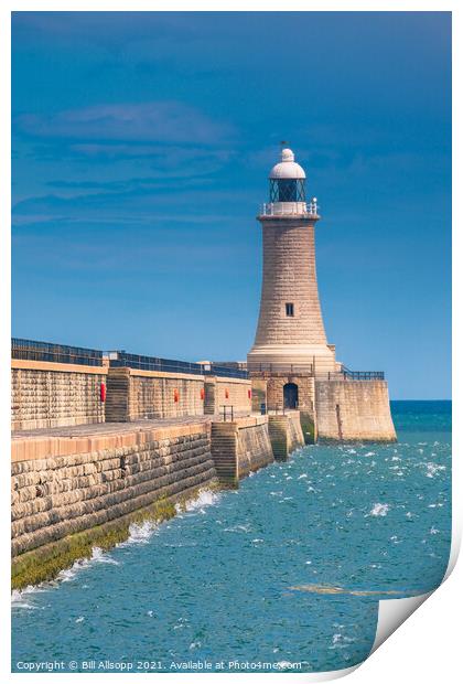 Pier and Lighthouse Print by Bill Allsopp