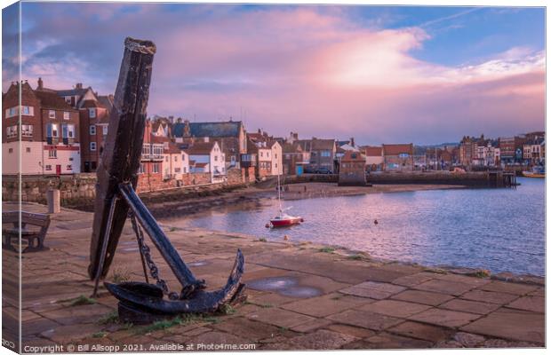 Whitby Harbour. Canvas Print by Bill Allsopp