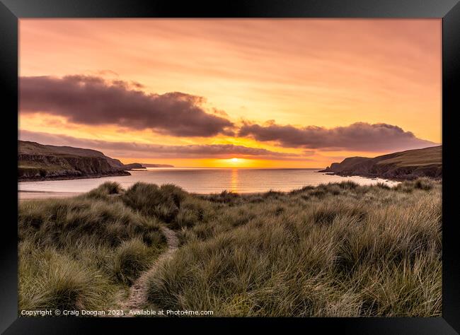 Farr Bay Sunset - Bettyhill Framed Print by Craig Doogan