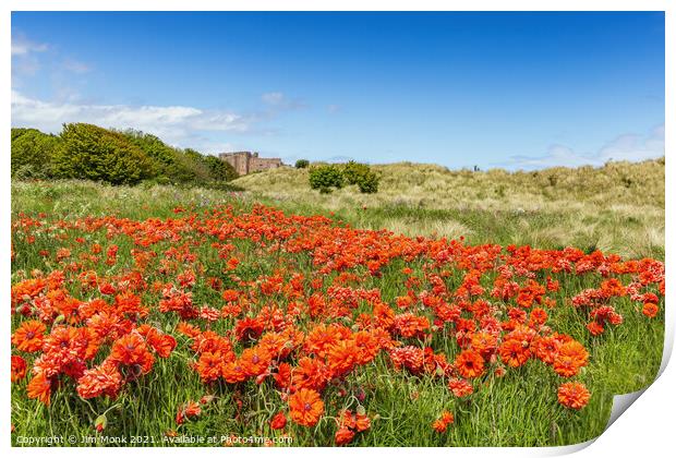 Bamburgh Poppies Print by Jim Monk