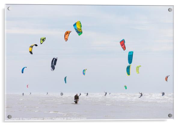 Kite surfers Acrylic by Paul Lawrenson