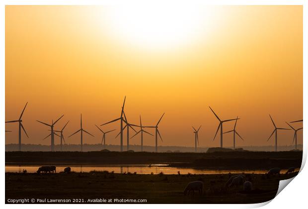 Little Cheyne wind farm Print by Paul Lawrenson