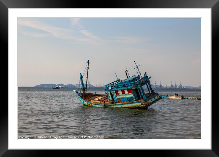 an old ship on the sea at the Gulf of Thailand	 Framed Mounted Print by Wilfried Strang