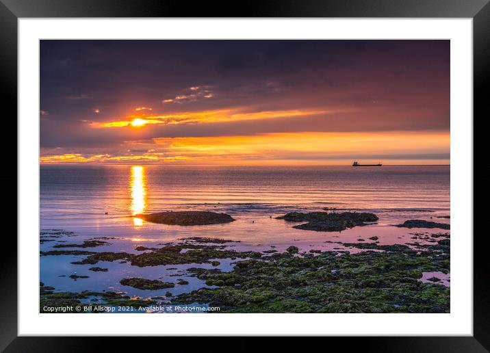North Sea sunrise. Framed Mounted Print by Bill Allsopp