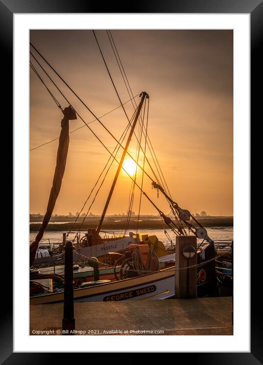 Barge sunrise. Framed Mounted Print by Bill Allsopp