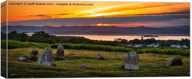 Summer Sunrise at Birkrigg Stone Circle, Ulverston Canvas Print by Geoff Beattie