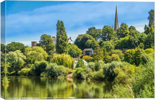 Riverside gardens Ross on Wye. Canvas Print by Bill Allsopp