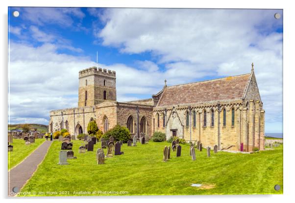 St Aidan's Church, Bamburgh Acrylic by Jim Monk
