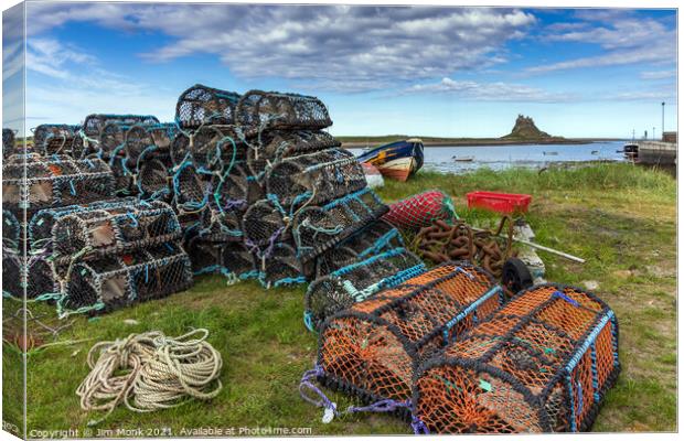 Holy Island Harbour Canvas Print by Jim Monk