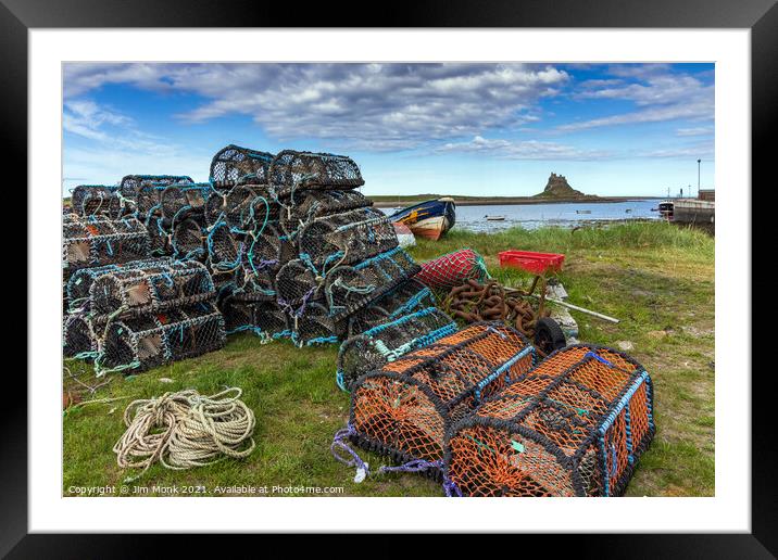 Holy Island Harbour Framed Mounted Print by Jim Monk