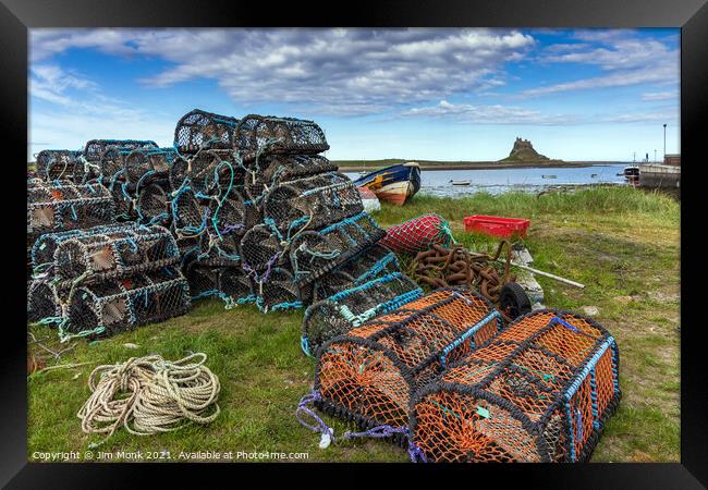 Holy Island Harbour Framed Print by Jim Monk
