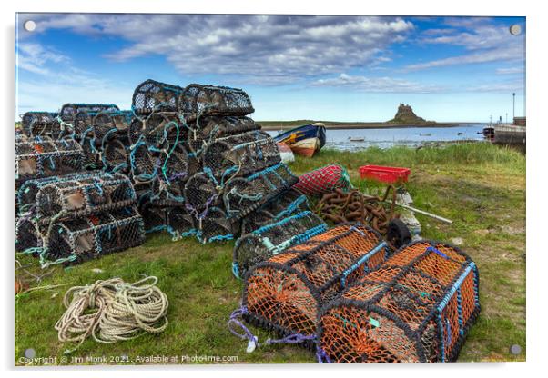 Holy Island Harbour Acrylic by Jim Monk