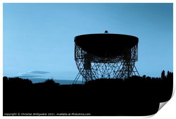 Jodrell Bank Telescope 1 Print by Christian Bridgwater