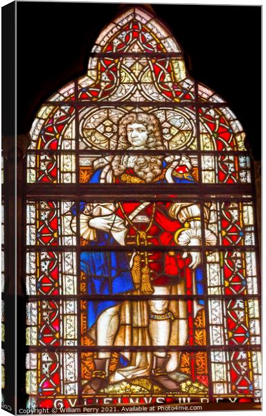 George III Stained Glass Chapter House Westminster Abbey London  Canvas Print by William Perry
