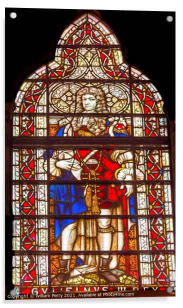 George III Stained Glass Chapter House Westminster Abbey London  Acrylic by William Perry