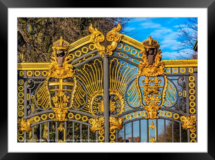 Golden Canada Maroto Gate Buckingham Palace London England Framed Mounted Print by William Perry
