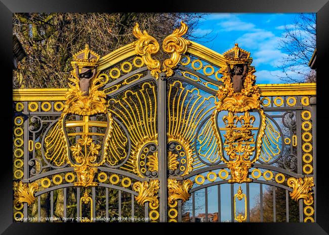 Golden Canada Maroto Gate Buckingham Palace London England Framed Print by William Perry