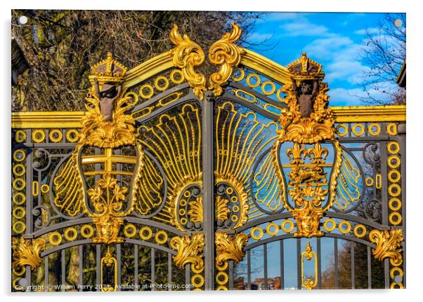 Golden Canada Maroto Gate Buckingham Palace London England Acrylic by William Perry