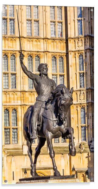 King Richard Lionheart Statue Parliament Westminster London Engl Acrylic by William Perry