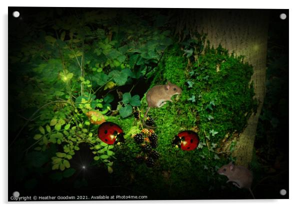 Ladybirds Picnic Acrylic by Heather Goodwin