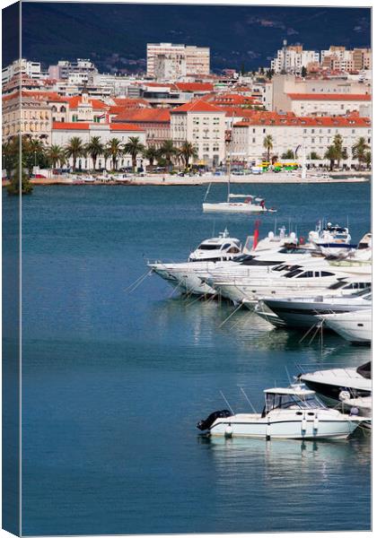 Yachts on the Adriatic Sea in City of Split Canvas Print by Artur Bogacki