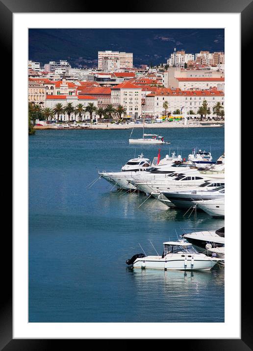 Yachts on the Adriatic Sea in City of Split Framed Mounted Print by Artur Bogacki
