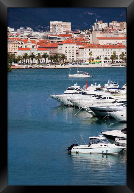 Yachts on the Adriatic Sea in City of Split Framed Print by Artur Bogacki
