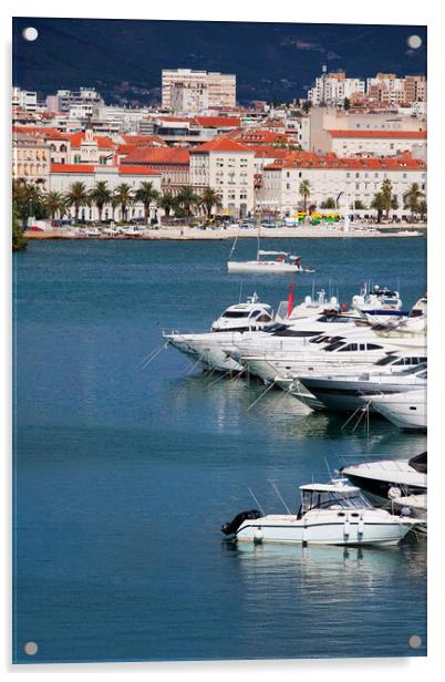 Yachts on the Adriatic Sea in City of Split Acrylic by Artur Bogacki