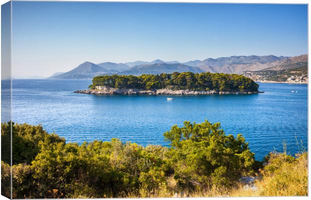 Island of Daksa on Adriatic Sea in Croatia Canvas Print by Artur Bogacki