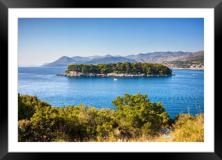 Island of Daksa on Adriatic Sea in Croatia Framed Mounted Print by Artur Bogacki