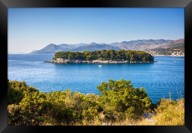 Island of Daksa on Adriatic Sea in Croatia Framed Print by Artur Bogacki