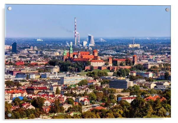 City Of Krakow Aerial View Acrylic by Artur Bogacki