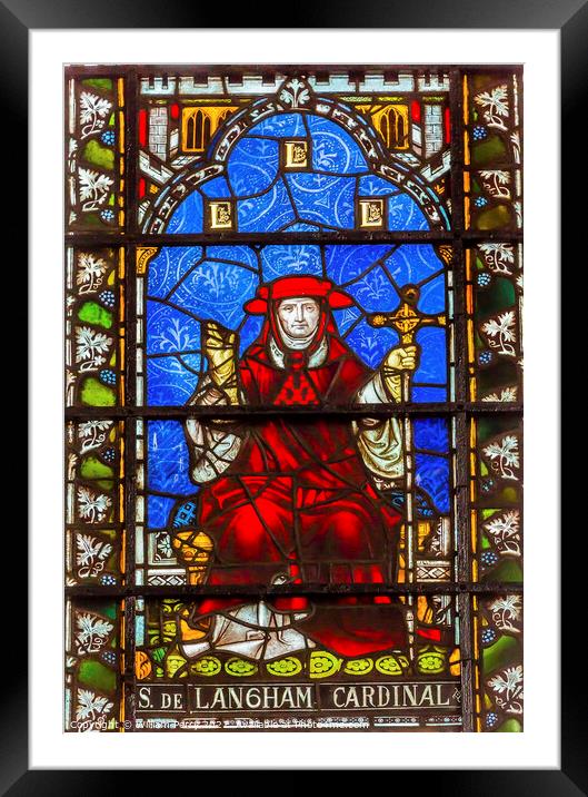 Cardinal Langham Stained Glass Chapter House Westminster Abbey L Framed Mounted Print by William Perry