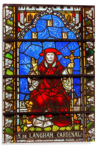Cardinal Langham Stained Glass Chapter House Westminster Abbey L Acrylic by William Perry
