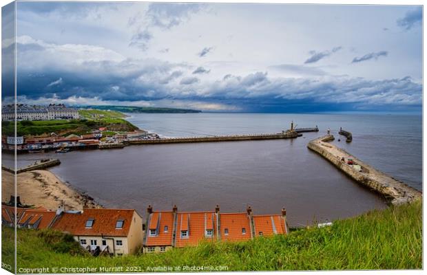 Whitby harbour  Canvas Print by Christopher Murratt