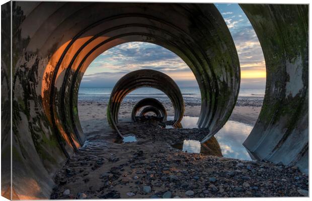 Mary's Shell Thornton Cleveleys At Sunset Close Up Canvas Print by Jonathan Thirkell