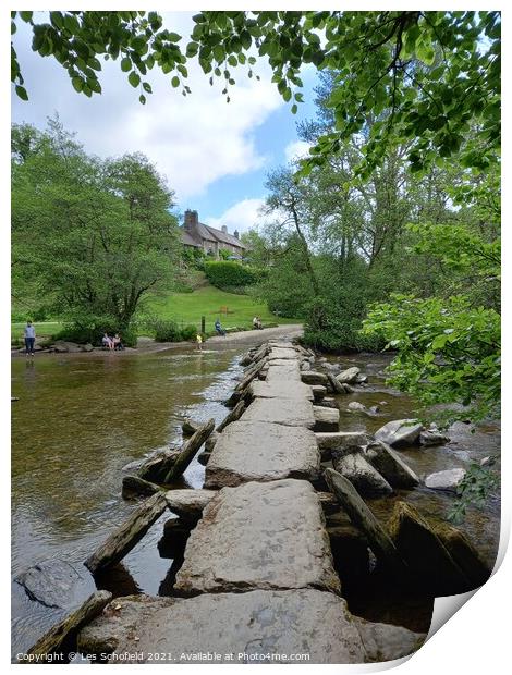 Tarr steps   Print by Les Schofield