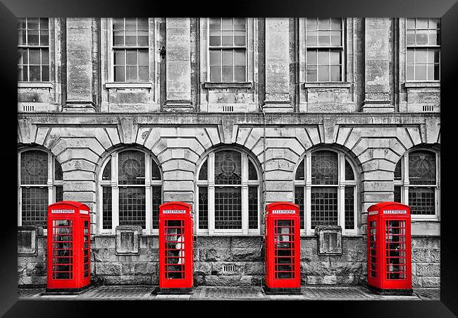 Red Telephone Boxes Framed Print by Jason Connolly