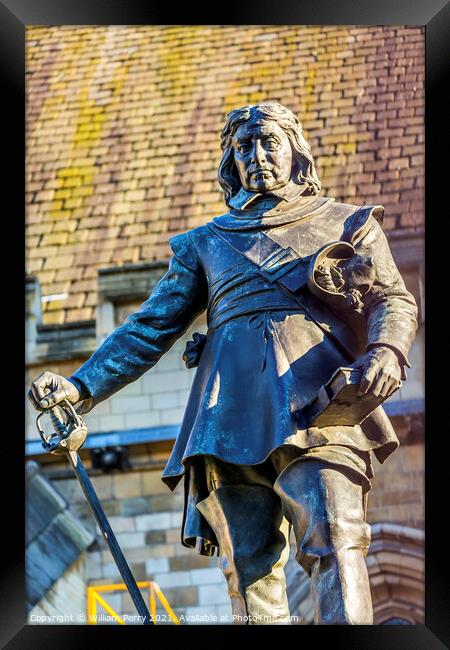 Oliver Cromwell Statue Parliament Westminster London England Framed Print by William Perry